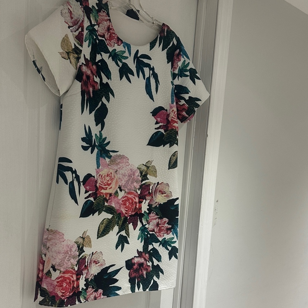 Floral Print White Dress